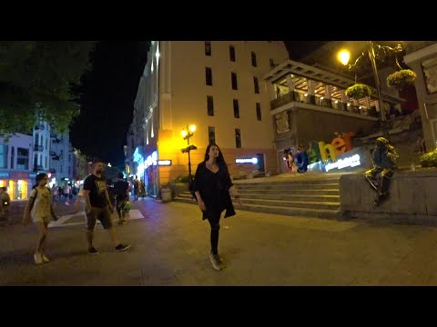 Plovdiv Main Street Night Walk - Summer in Bulgaria - Пловдив Главната, България, Bulgarien