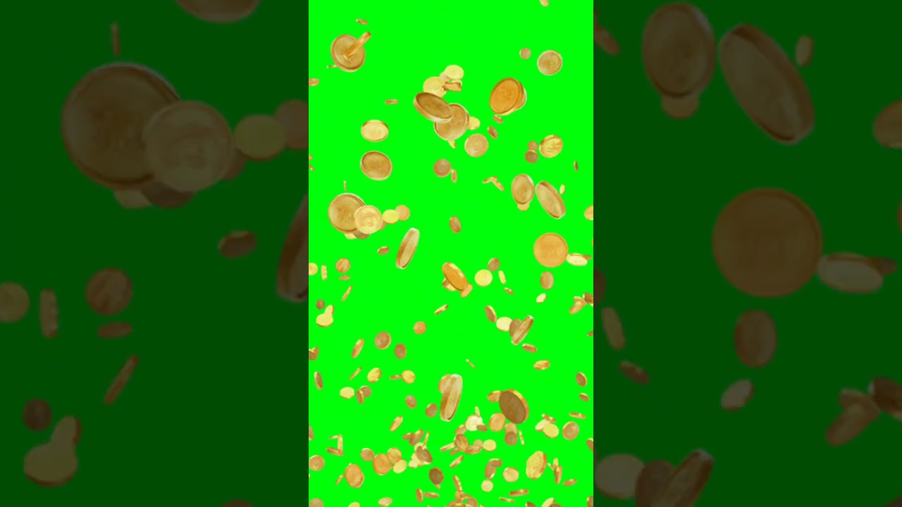 gold coin green screen