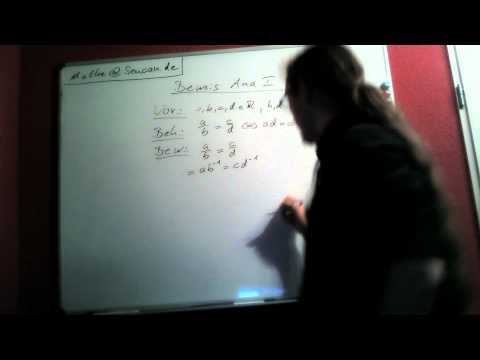 Analysis I: Beweis unter Benutzung der Körperaxiome