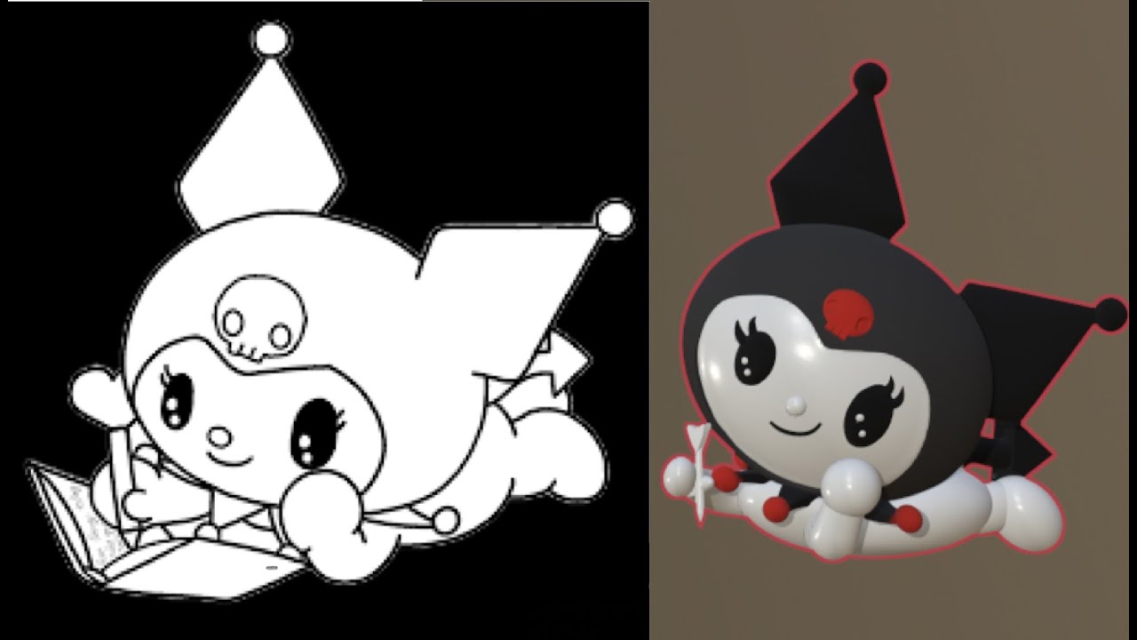 Kuromi Drawing Lamp 3D Model