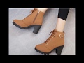 Best Winter High Block Heel Boots For Girls  || Platform Leather Shoes For Ladies