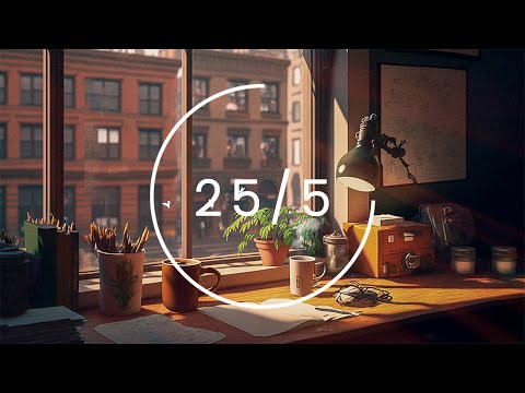 25/5 Pomodoro Timer 🕒 Relaxing Lofi❤️ DEEP FOCUS POMODORO TIMER📚 Study With Me📚stay motivated