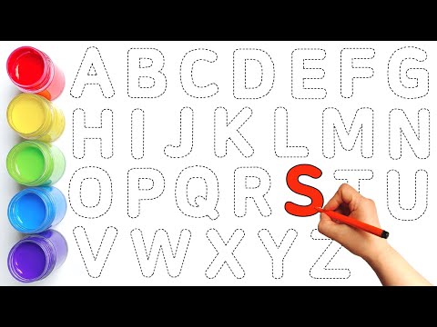 Alphabet, ABC song, ABCD, A to Z, Kids rhymes, collection for writing along dotted lines for toddler