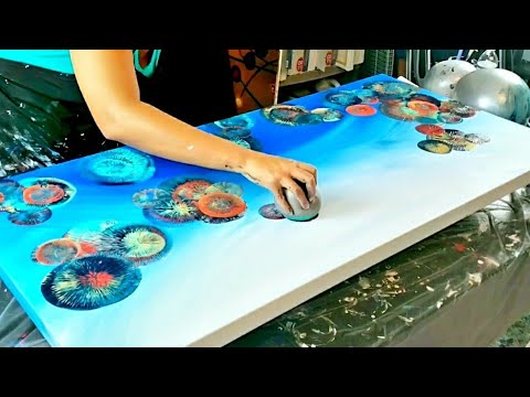5 Amazing and Unique Acrylic Abstract Pour Paintings - Balloon Smash Technique - Acrylic Pouring