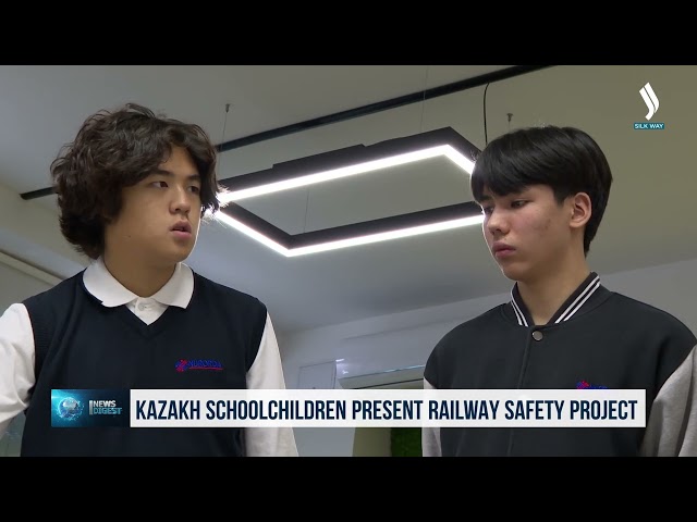 Kazakh schoolchildren present railway safety project