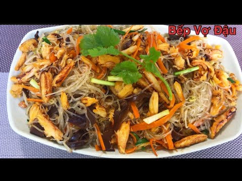 MIẾN XÀO CUA - Bí quyết xào miến không bị dính chùm - Bếp Vợ Đậu