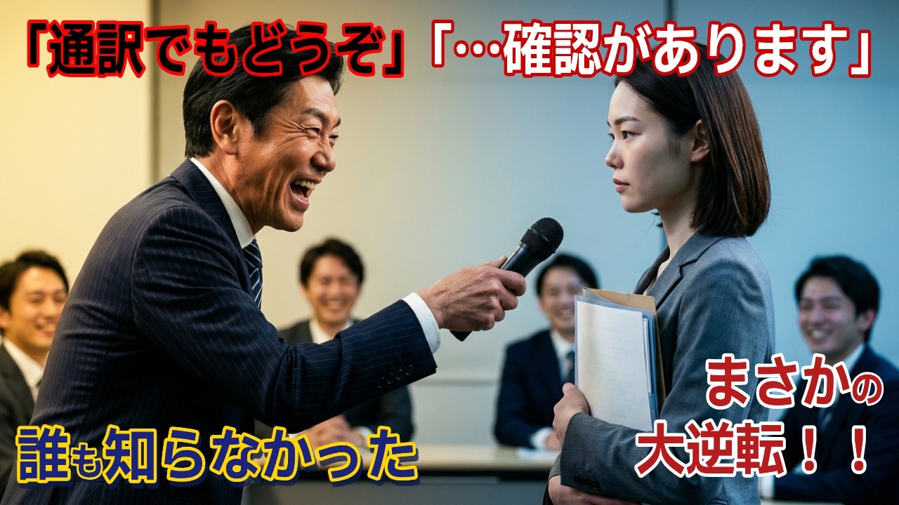 「英語で何か言ってみろ」取引先の前に晒された派遣社員、3秒後に完璧な英語で産地偽装を暴いた結果【感動する話】