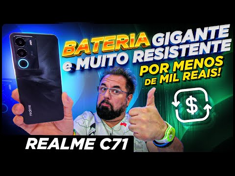 Smartphone Realme C71, 256GB, 8GB RAM, Tela 6,6 120Hz, Android 15, Câmera 50MP, Bateria 6300mAh, NFC, Dual SIM