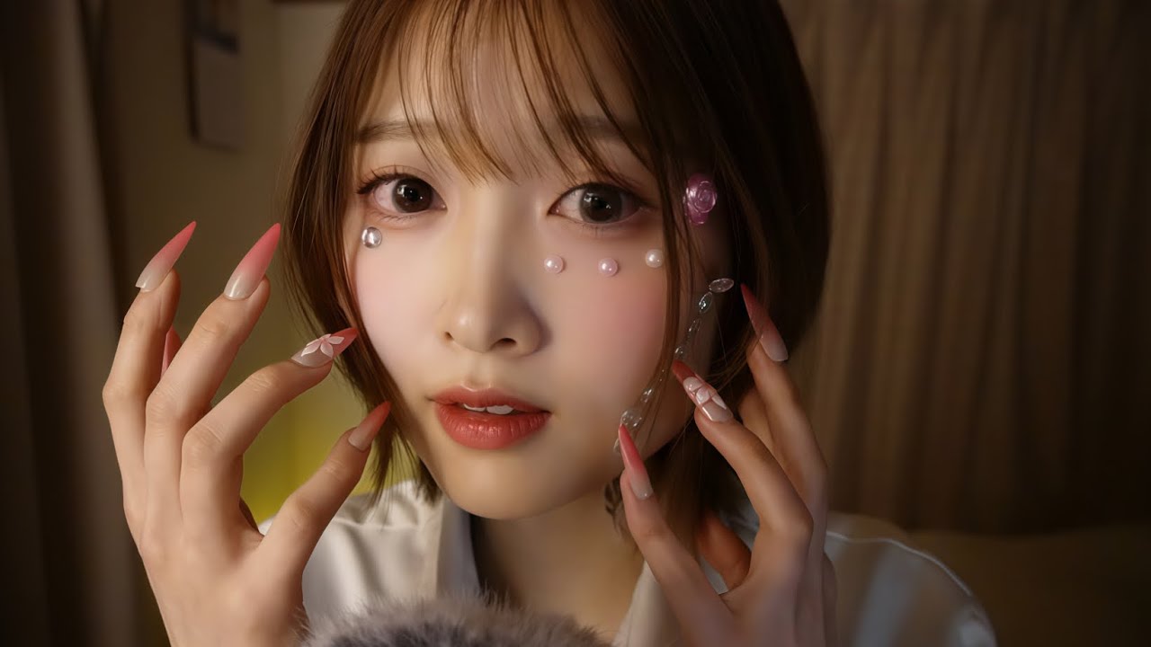 【ASMR】囁き＆超ロングネイルのハンドムーブメント💤【見てるだけで眠たくなってくる😪】