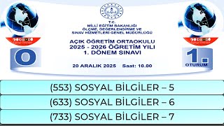 2026 / 1. DÖNEM / AÇIK ÖĞRETİM ORTAOKULU / SOSYAL BİLGİLER – 5 – 6 ve 
