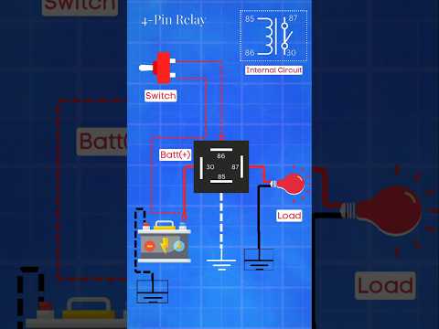 4- Pin Relay Wiring Connections.#relay #electrical #mechanic