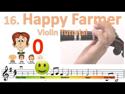 Happy Farmer | Suzuki Violin book 1 | Notes & finger pattern tutorial on Violin | HTP TV