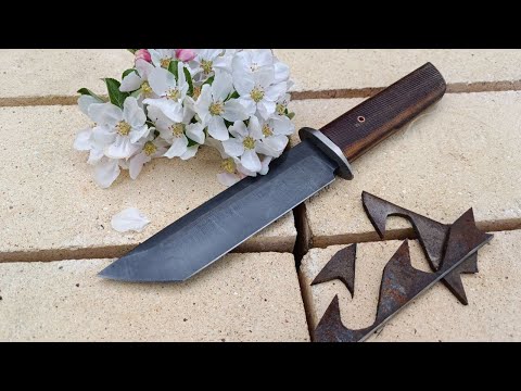 Making Knife Black Tanto from old saw
