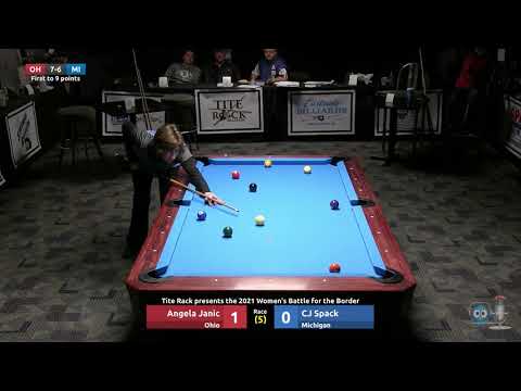 #14 - 9 Ball - Angela Janic vs CJ Spack - 2021 Women's Battle for the Border