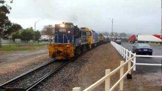 preview picture of video '4894, G540 X48 Leading a grain train from Cootamundra past Cootamundra West'