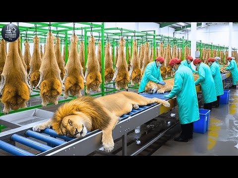 Inside Modern Lion Leather Factory: From Raw Lion Skins to Luxury Fashion (Full Process)