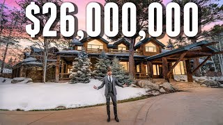 Touring a $25,950,000 LUXURY Log Cabin MANSION