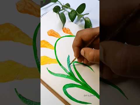 Easy Flower Painting Ideas/ Acrylic painting#garbera #drawing #painting #art #ytshorts #artsbysamiha
