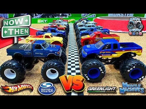 Toy Diecast Monster Truck Racing Tournament | New School 🆚 Old School - Which trucks will be faster?
