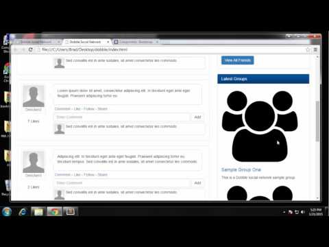 Build a multi page Social Network Template using Bootstrap Part 5