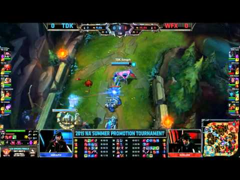 TDK vs WFX, Game 1   NA LCS Summer 2015 Promotion Tournament   Team Dragon Knights vs Team Winterfox
