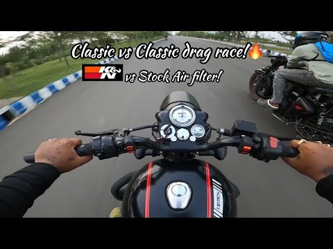 Classic 350 vs Classic 350?😶 K&N air filter vs Stock air filter. Performance test. #royalenfield