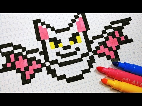 Halloween Pixel Art - How To Draw a Bat #pixelart