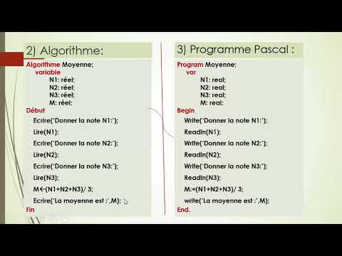 ُExercice 3: Programme en langage Pascal qui calcule la moyenne de trois notes