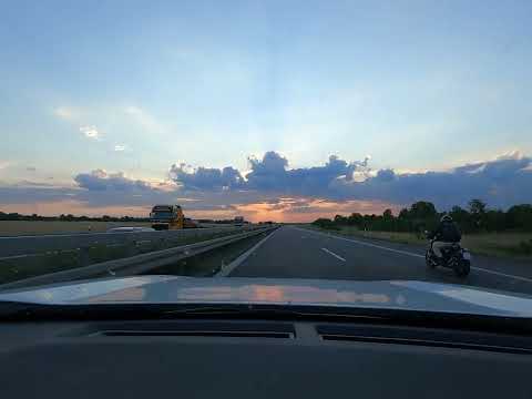 Driving in Germany Autobahn A9 from Leipzig to Magdeburg