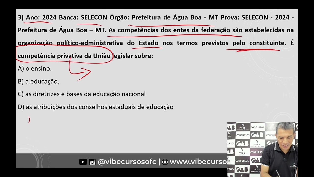 Aula 02 -  VIBE Questões  - SELECON  - Direito Constitucional - Prof.  Edson Oliveira