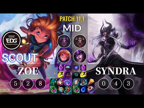 EDG Scout Zoe vs Syndra Mid - KR Patch 11.1