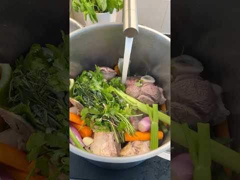 Magic in the pot 🍲✨ Preparing the perfect homemade bouillon