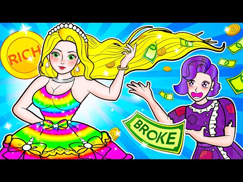 [🐾paper dolls🐾] Poor Rapunzel Want Become Rich and Mother Save Daughter | Rapunzel Family