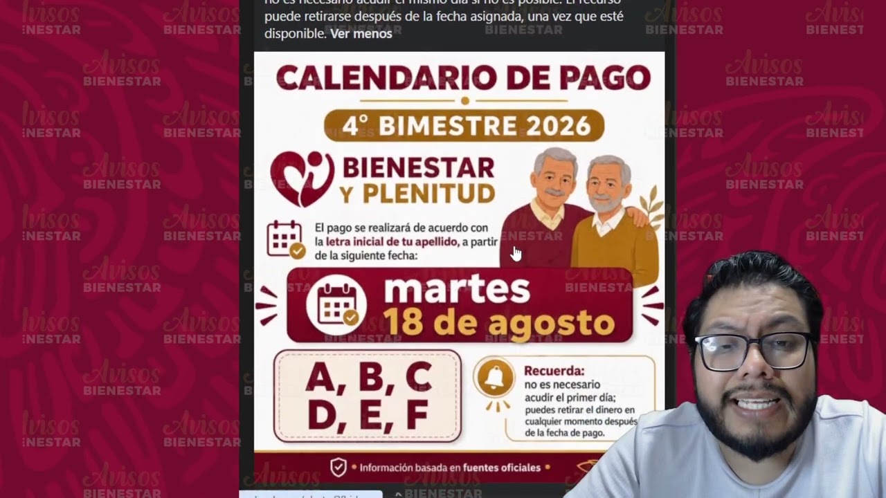 ¡HOMBRES DE 63 y 64 AÑOS! ya esta el pago de bienestar y plenitud, NO SE TE PASE, 4TO Bimestre 2026
