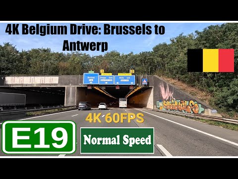 4K Belgium Drive: Brussels to Antwerp ASMR European Route E19