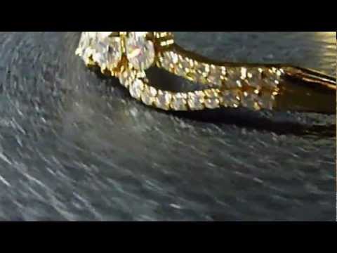 White Topaz 3 gem Bangle Bracelet