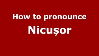 How to pronounce Nicușor