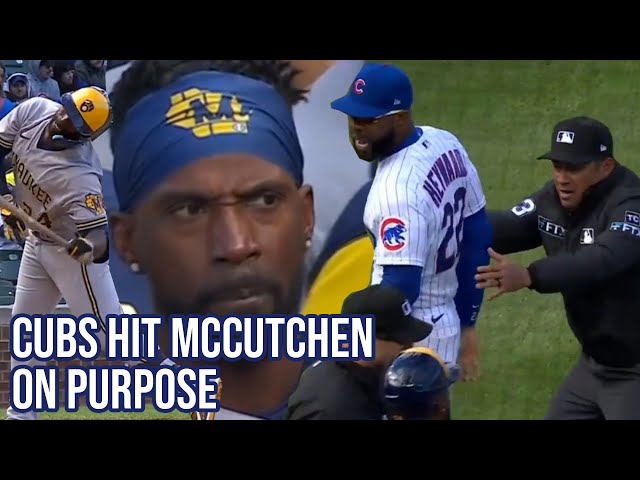 Cubs and Brewers benches clear over hit by pitches, a breakdown