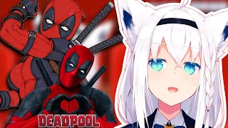 Shirakami Fubuki reacts to Deadpool Maximum Efforts (DEADPOOL MOVIE)