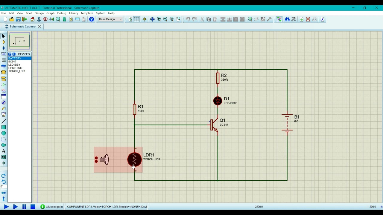 Automatic Night Light Using LDR Simulation on Proteus