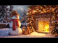 Snowy Christmas Ambience ❄️🎄 Traditional Instrumental Christmas Music with a Warm Fireplace