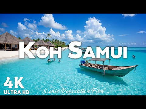 Relaxing Koh Samui 4K 🌊 Ocean Waves & Piano Music – Calming Thailand Escape