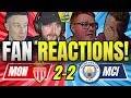 MAN CITY FANS FRUSTRATED REACTIONS TO MONACO 2 2 MAN CITY CHAMPIONS LEAGUE FAN REACTIONS