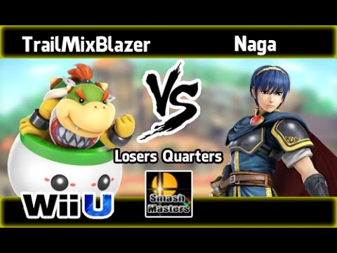 SmashMasters III - LOSERS QUARTERS - TrailMixBlazer (Bowser Jr) VS Naga (Marth, Mario)