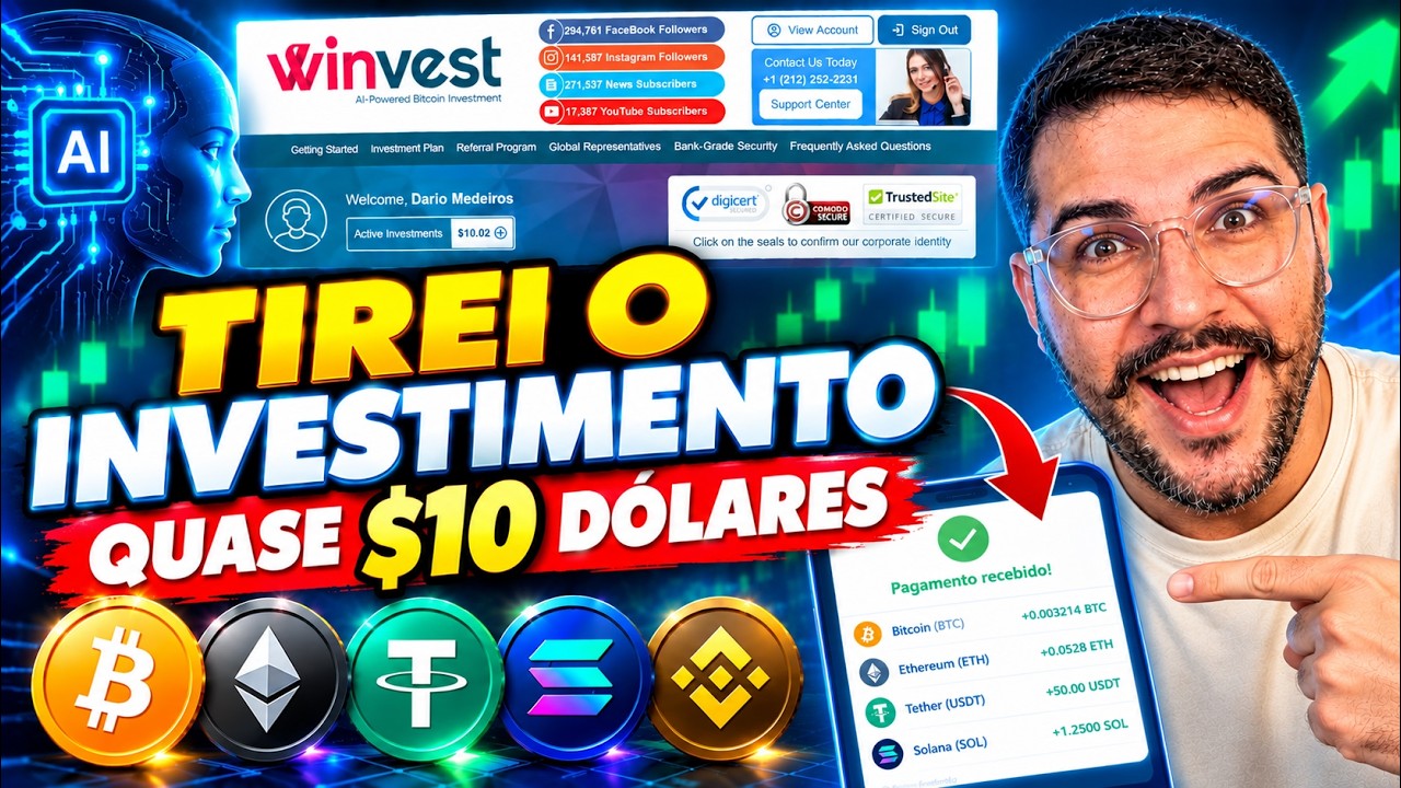 TIREI MEU INVESTIMENTO DE $10 DÓLARES | WINVEST