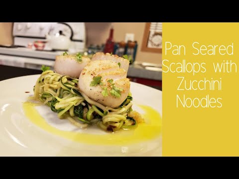 Pan Seared Scallops with Zucchini Noodles - Cute Apron Cooking No. 35
