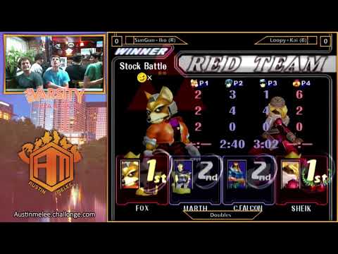 Tipperoni 165 - Doubles - SunGun+Iko (sheik/fox) vs Loopy+Kai (cpt. falcon/Marth)