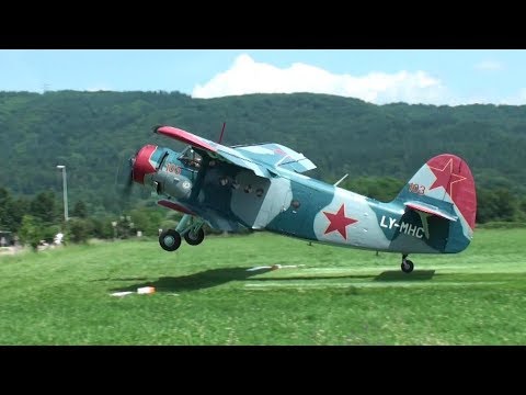 ✈ GREAT Antonov AN-2 - world biggest single-engine biplane - D-Day Sisseln, Switzerland