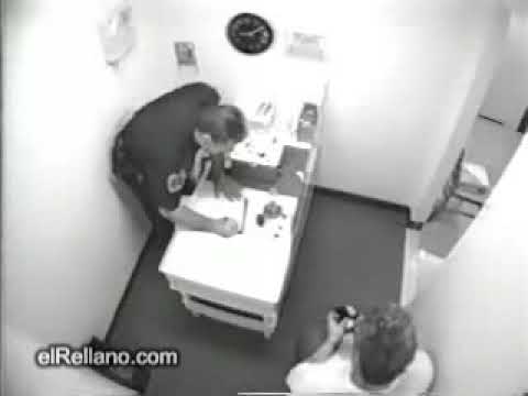 Drunk Guy at Police Station, PWNED by WALL!