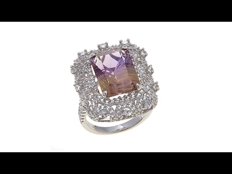 Victoria Wieck 6.3ctw Ametrine   White Topaz Ring